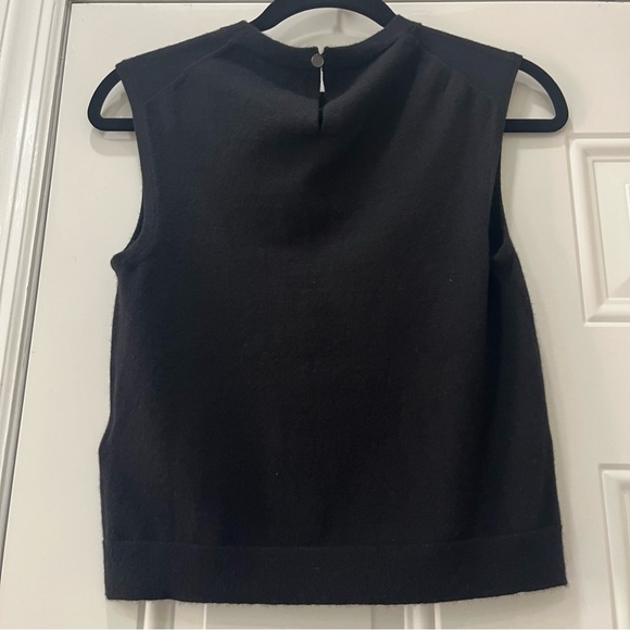 NWT J.Crew Featherweight cashmere-blend fitted sweater shell in Black - Picture 6 of 7